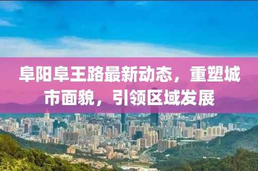 阜阳阜王路最新动态，重塑城市面貌，引领区域发展
