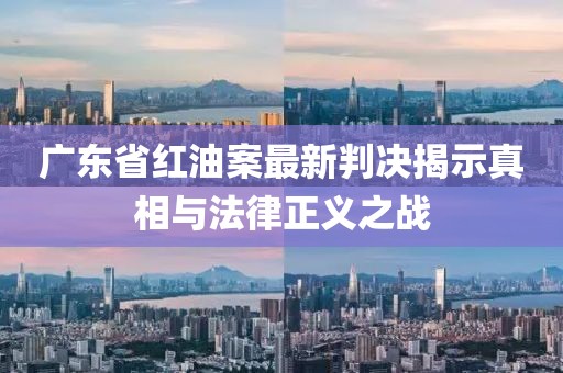广东省红油案最新判决揭示真相与法律正义之战