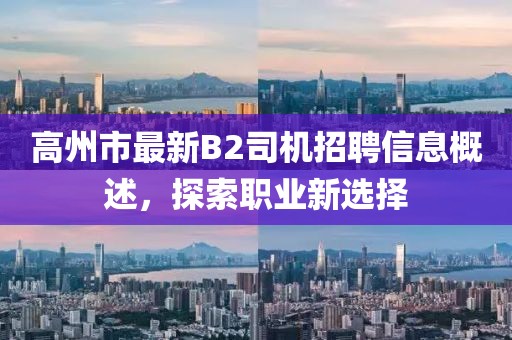 高州市最新B2司机招聘信息概述，探索职业新选择