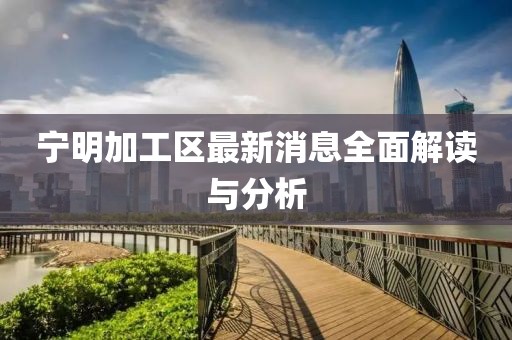 宁明加工区最新消息全面解读与分析