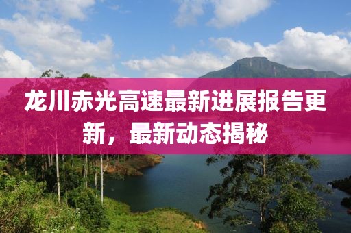 龙川赤光高速最新进展报告更新，最新动态揭秘