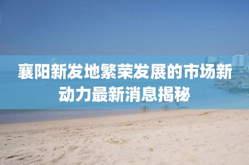 襄阳新发地繁荣发展的市场新动力最新消息揭秘