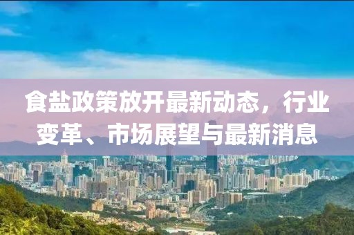 食盐政策放开最新动态，行业变革、市场展望与最新消息