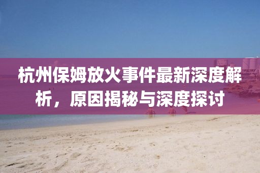杭州保姆放火事件最新深度解析，原因揭秘与深度探讨