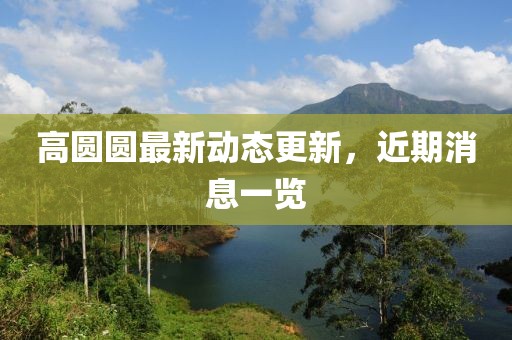 高圆圆最新动态更新，近期消息一览