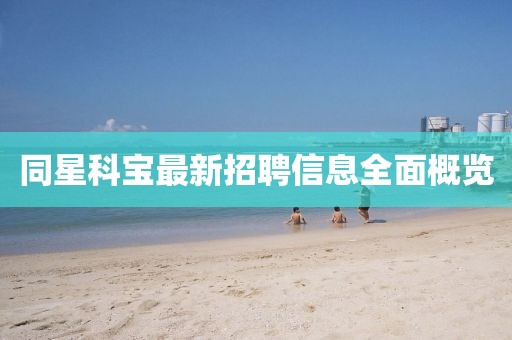 同星科宝最新招聘信息全面概览