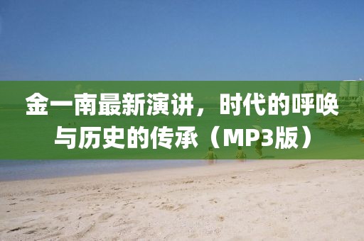 金一南最新演讲，时代的呼唤与历史的传承（MP3版）