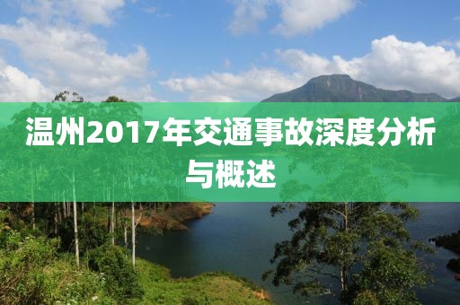 温州2017年交通事故深度分析与概述