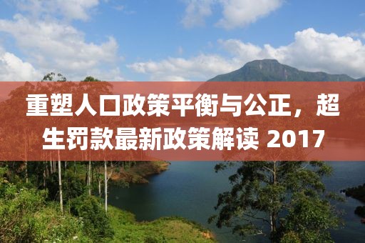 重塑人口政策平衡与公正，超生罚款最新政策解读 2017