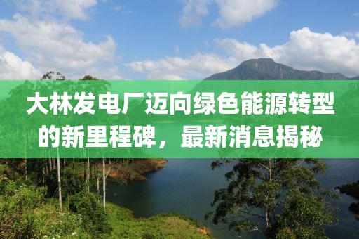大林发电厂迈向绿色能源转型的新里程碑，最新消息揭秘