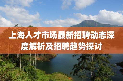 上海人才市场最新招聘动态深度解析及招聘趋势探讨