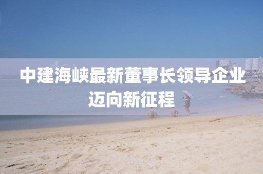 中建海峡最新董事长领导企业迈向新征程