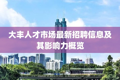 大丰人才市场最新招聘信息及其影响力概览