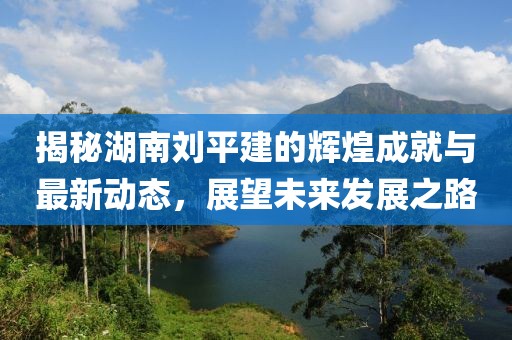揭秘湖南刘平建的辉煌成就与最新动态，展望未来发展之路