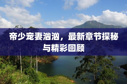 帝少宠妻汹汹，最新章节探秘与精彩回顾