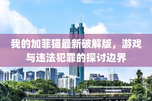 我的加菲猫最新破解版，游戏与违法犯罪的探讨边界