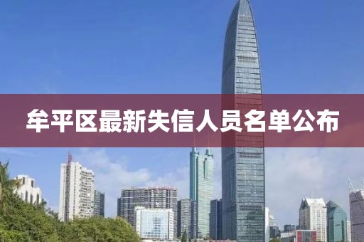 牟平区最新失信人员名单公布