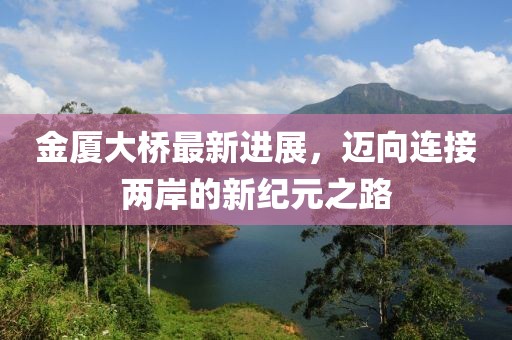 金厦大桥最新进展，迈向连接两岸的新纪元之路