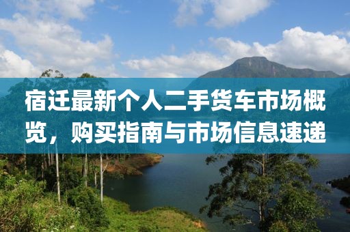 宿迁最新个人二手货车市场概览，购买指南与市场信息速递