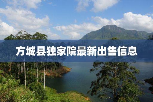 方城县独家院最新出售信息