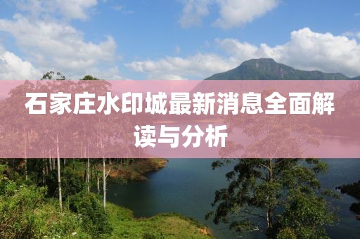 石家庄水印城最新消息全面解读与分析