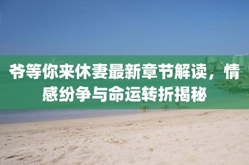 爷等你来休妻最新章节解读，情感纷争与命运转折揭秘