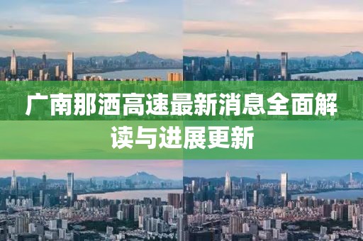 广南那洒高速最新消息全面解读与进展更新