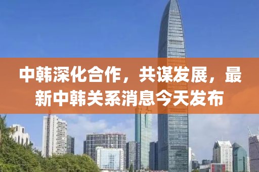 中韩深化合作，共谋发展，最新中韩关系消息今天发布