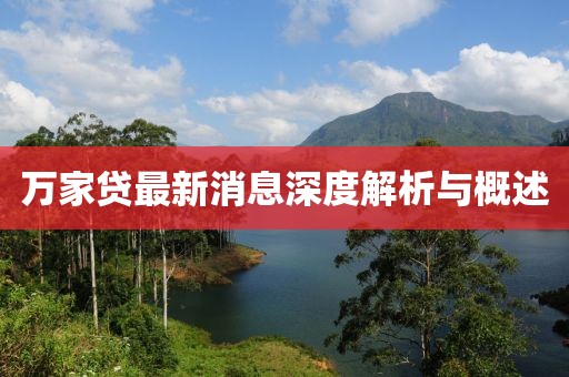 万家贷最新消息深度解析与概述