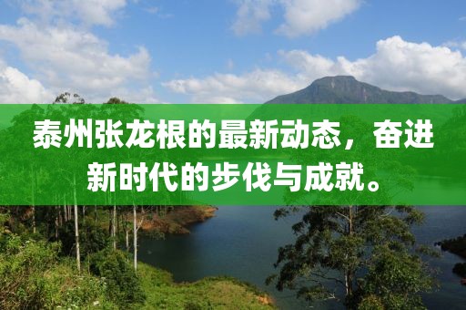 泰州张龙根的最新动态，奋进新时代的步伐与成就。