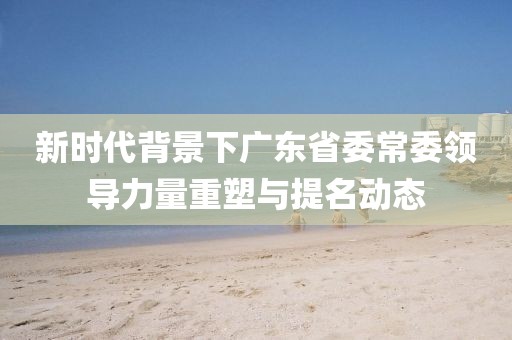 新时代背景下广东省委常委领导力量重塑与提名动态