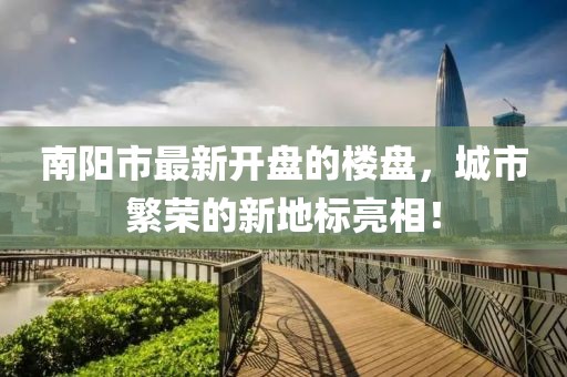 南阳市最新开盘的楼盘，城市繁荣的新地标亮相！