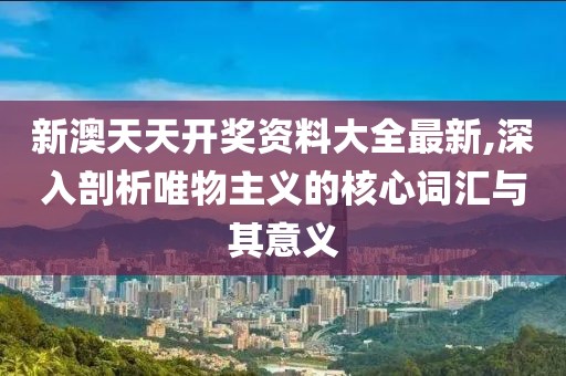 新澳天天开奖资料大全最新,深入剖析唯物主义的核心词汇与其意义