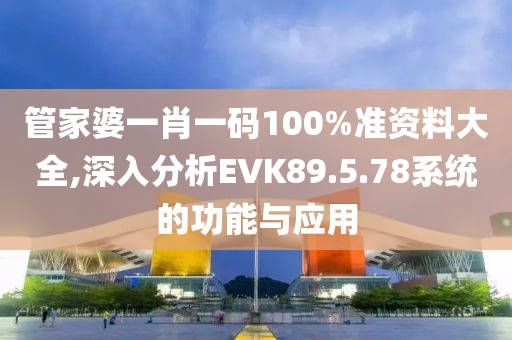 管家婆一肖一码100%准资料大全,深入分析EVK89.5.78系统的功能与应用