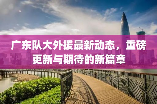广东队大外援最新动态，重磅更新与期待的新篇章