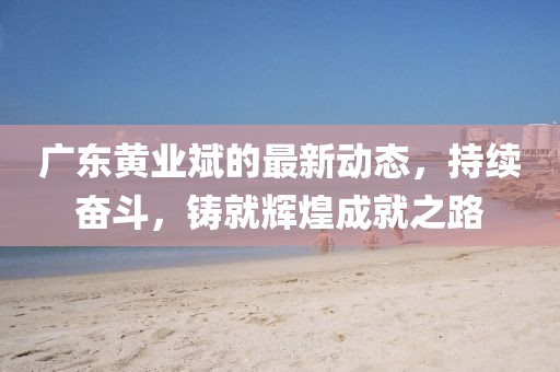 广东黄业斌的最新动态，持续奋斗，铸就辉煌成就之路