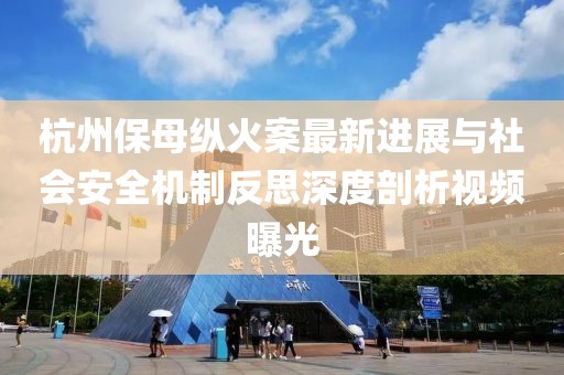杭州保母纵火案最新进展与社会安全机制反思深度剖析视频曝光