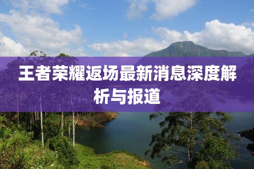 王者荣耀返场最新消息深度解析与报道