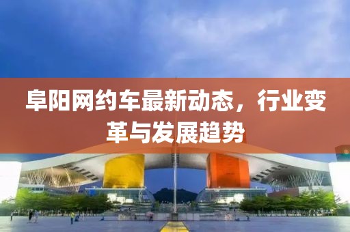 阜阳网约车最新动态，行业变革与发展趋势