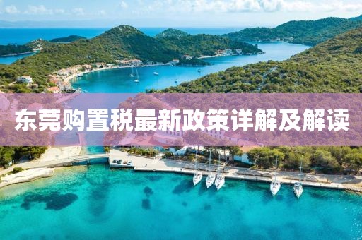 东莞购置税最新政策详解及解读