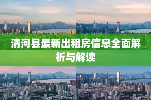 清河县最新出租房信息全面解析与解读