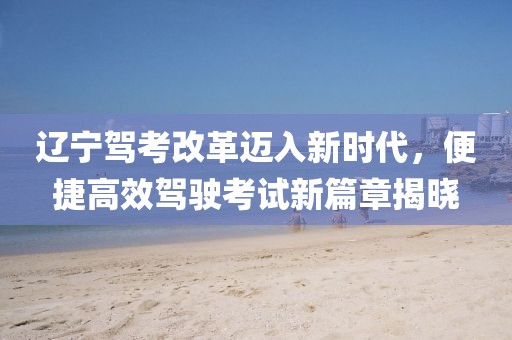 辽宁驾考改革迈入新时代，便捷高效驾驶考试新篇章揭晓