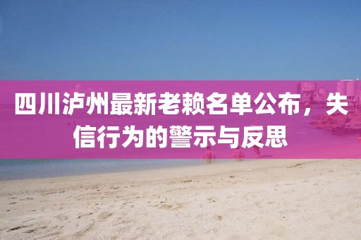 四川泸州最新老赖名单公布，失信行为的警示与反思