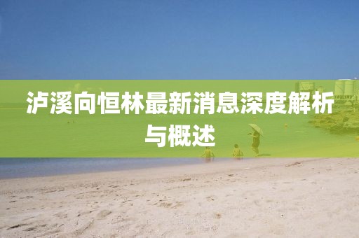 泸溪向恒林最新消息深度解析与概述