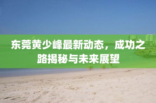 东莞黄少峰最新动态，成功之路揭秘与未来展望
