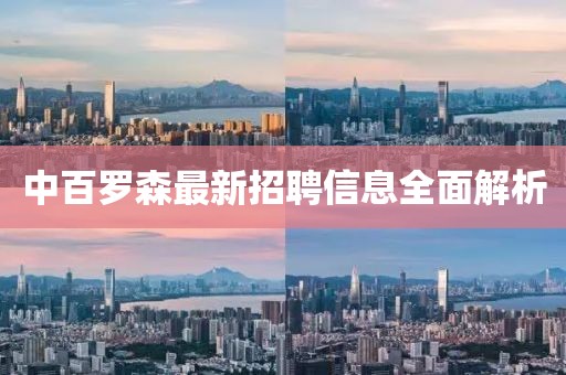 中百罗森最新招聘信息全面解析