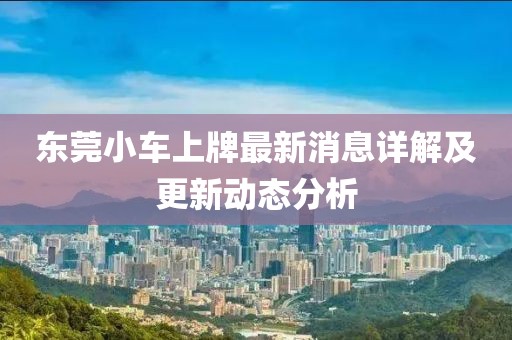 东莞小车上牌最新消息详解及更新动态分析
