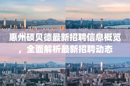 惠州硕贝德最新招聘信息概览，全面解析最新招聘动态