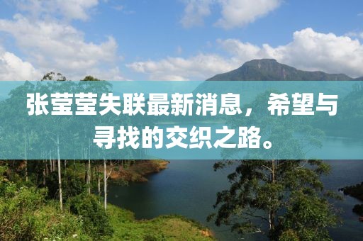 张莹莹失联最新消息，希望与寻找的交织之路。