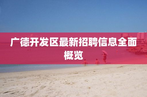 广德开发区最新招聘信息全面概览